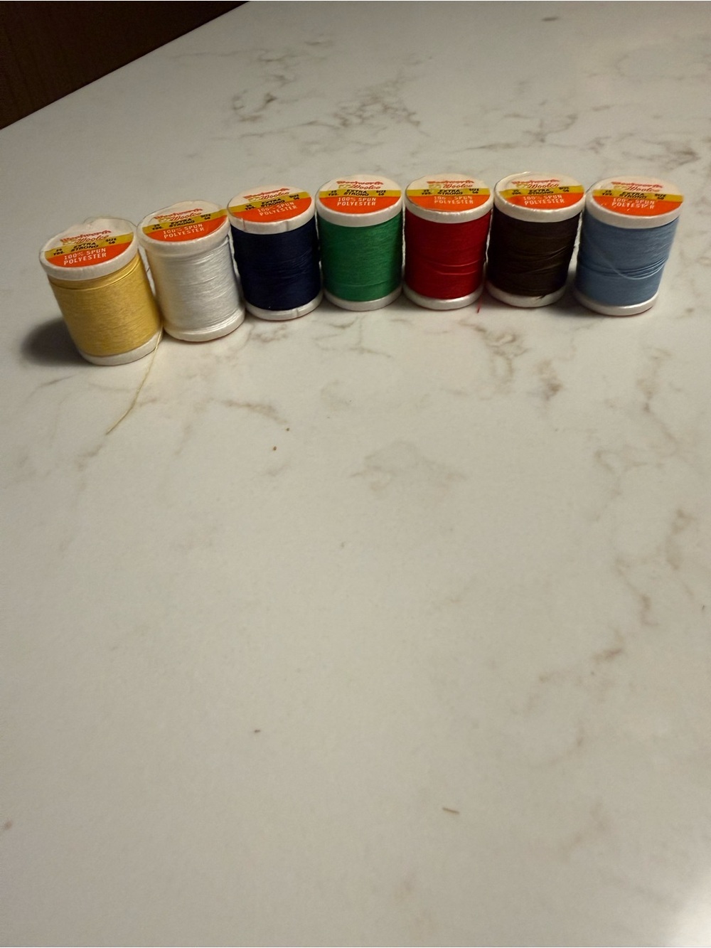 Retro Fun Vintage Woolworth Woolco Sewing Thread Lot 7 Spools Polyester 1970s